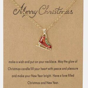 Holiday Christmas Charm Necklace Skate